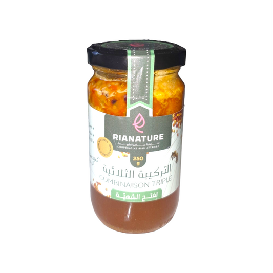 MIEL COMBINAISON TRIPLE – FORCE & ÉNERGIE NATURELLE