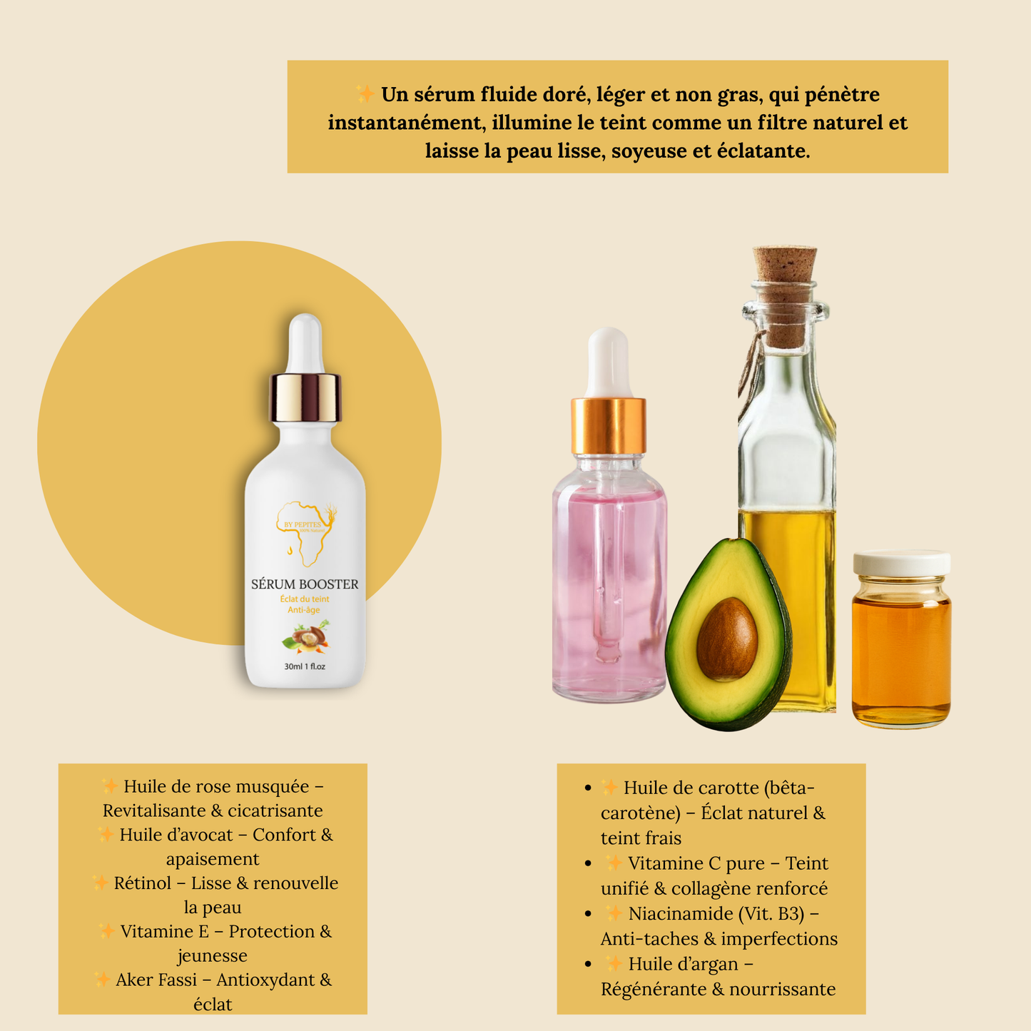 Sérum Booster Éclat Naturel – Teint lumineux sans maquillage