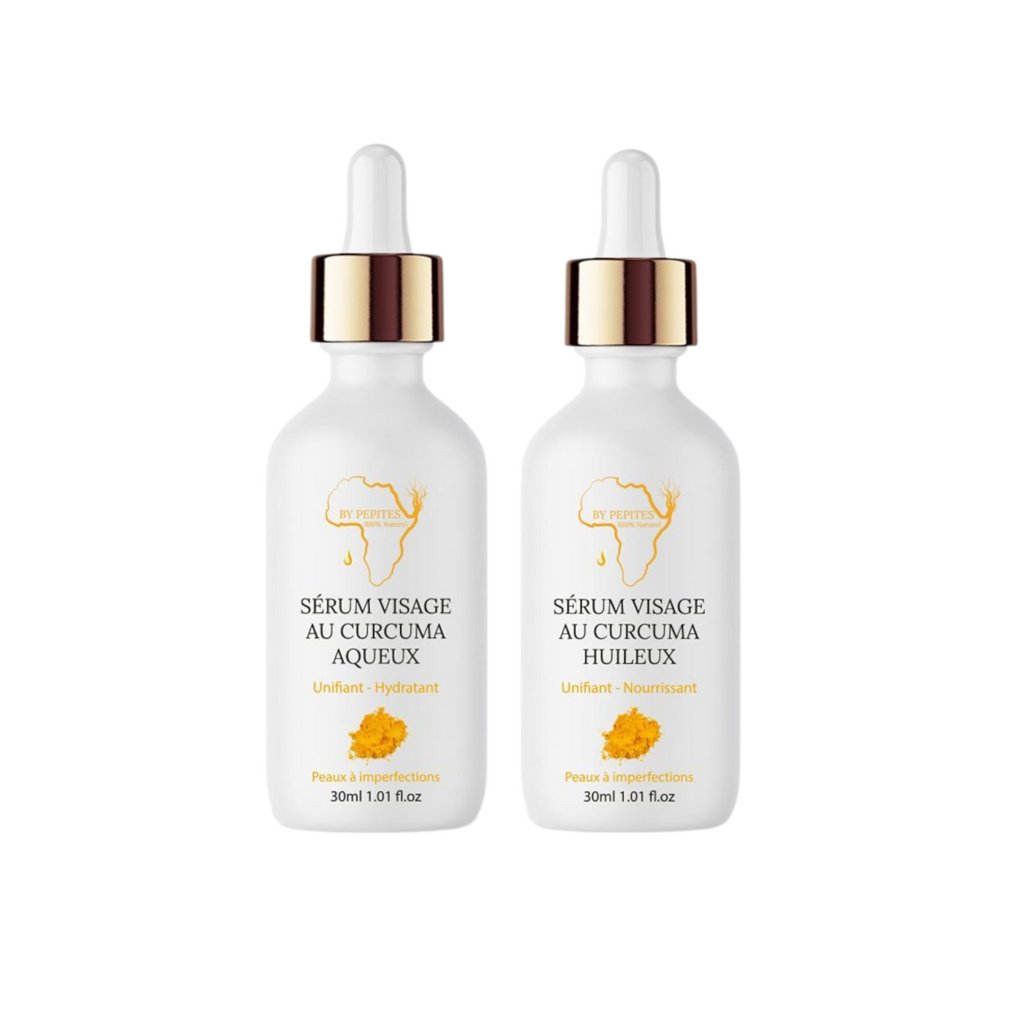 DUO SÉRUMS CURCUMA – ÉCLAT & PERFECTION – Sérum Jour + Sérum Nuit