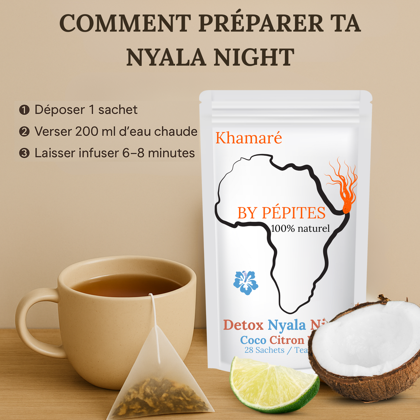 TISANE DÉTOX NYALA NIGHT – COCO & CITRON VERT
