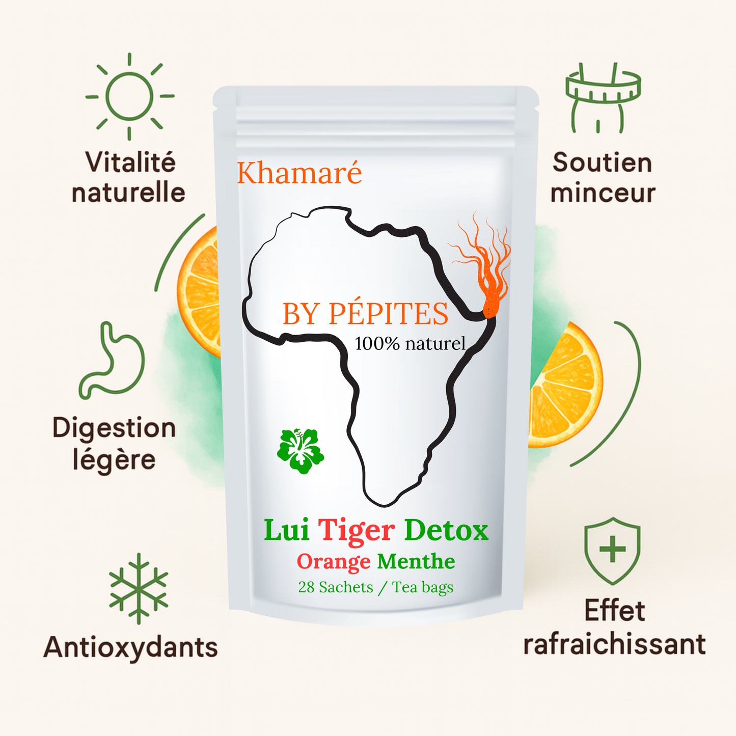 LUI TIGER DETOX – Thé Minceur & Vitalité (Parfum Orange Menthe