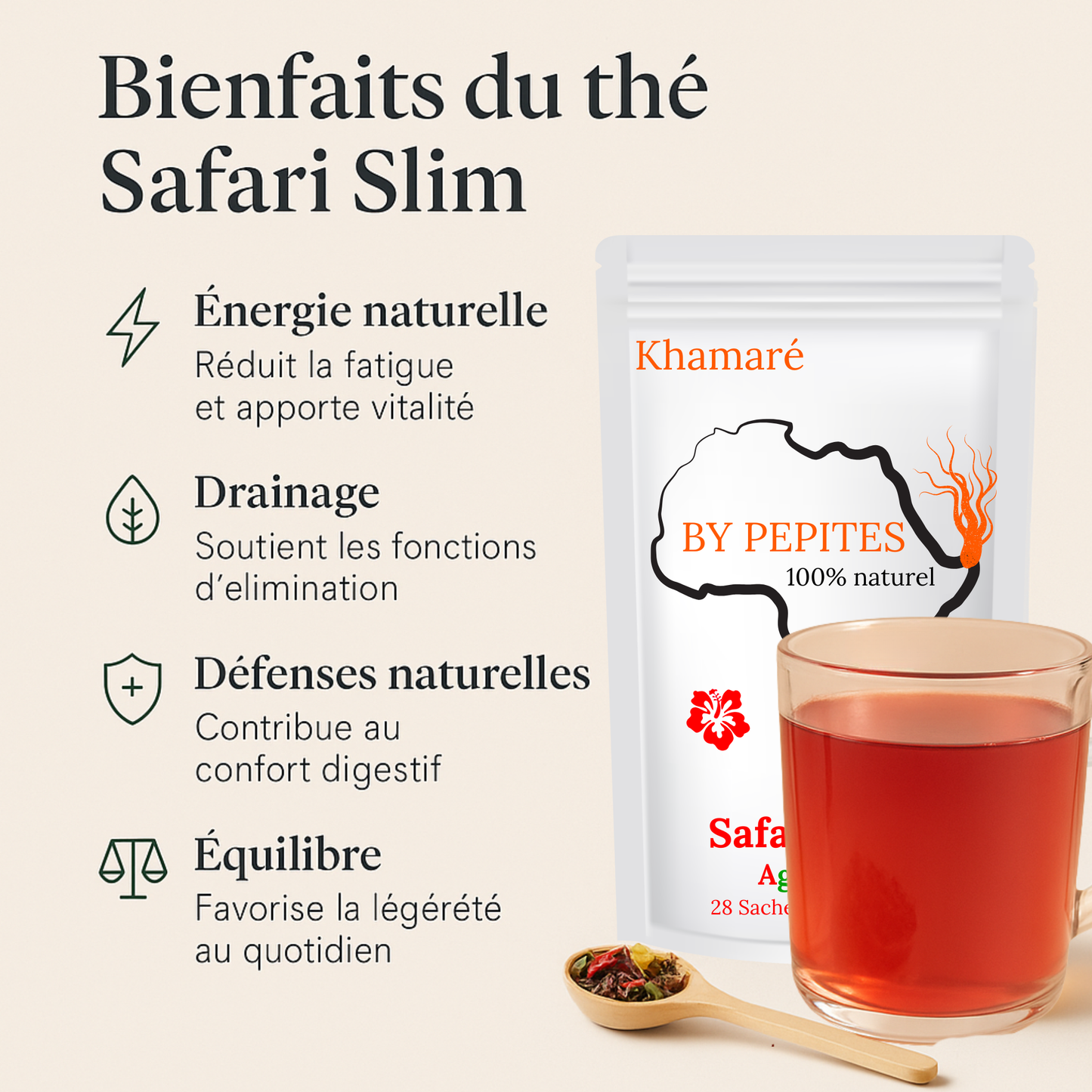 Thé SAFARI SLIM – Minceur & Énergie (Parfum Agrumes)