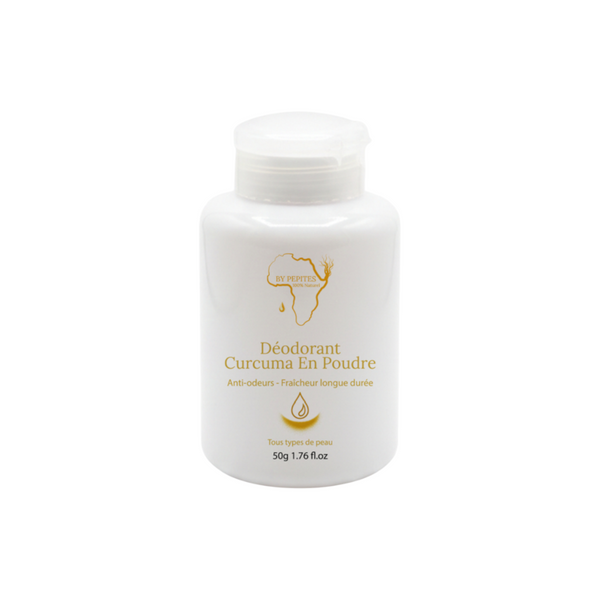 Déodorant Poudre Anti-Taches & Zones Sombres au Curcuma – Parfum Musc