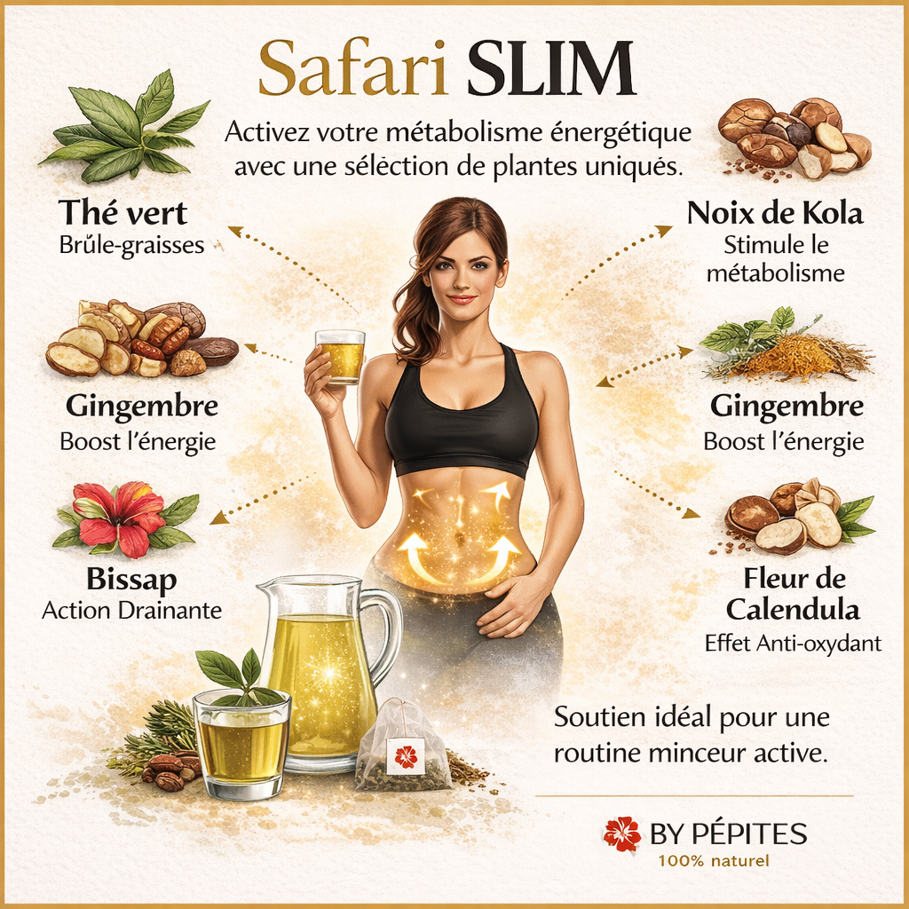 🍃 Thé SAFARI SLIM — Brûle-graisses & Drainage naturel